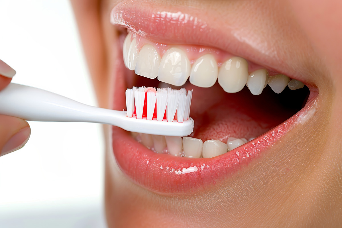 Woman Brushing Her Teeth
